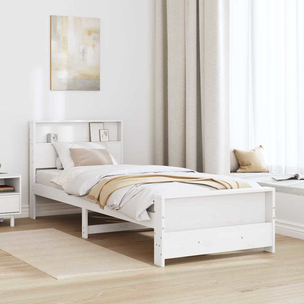Estrutura da cama branco 90 x 190 cm madeira processada