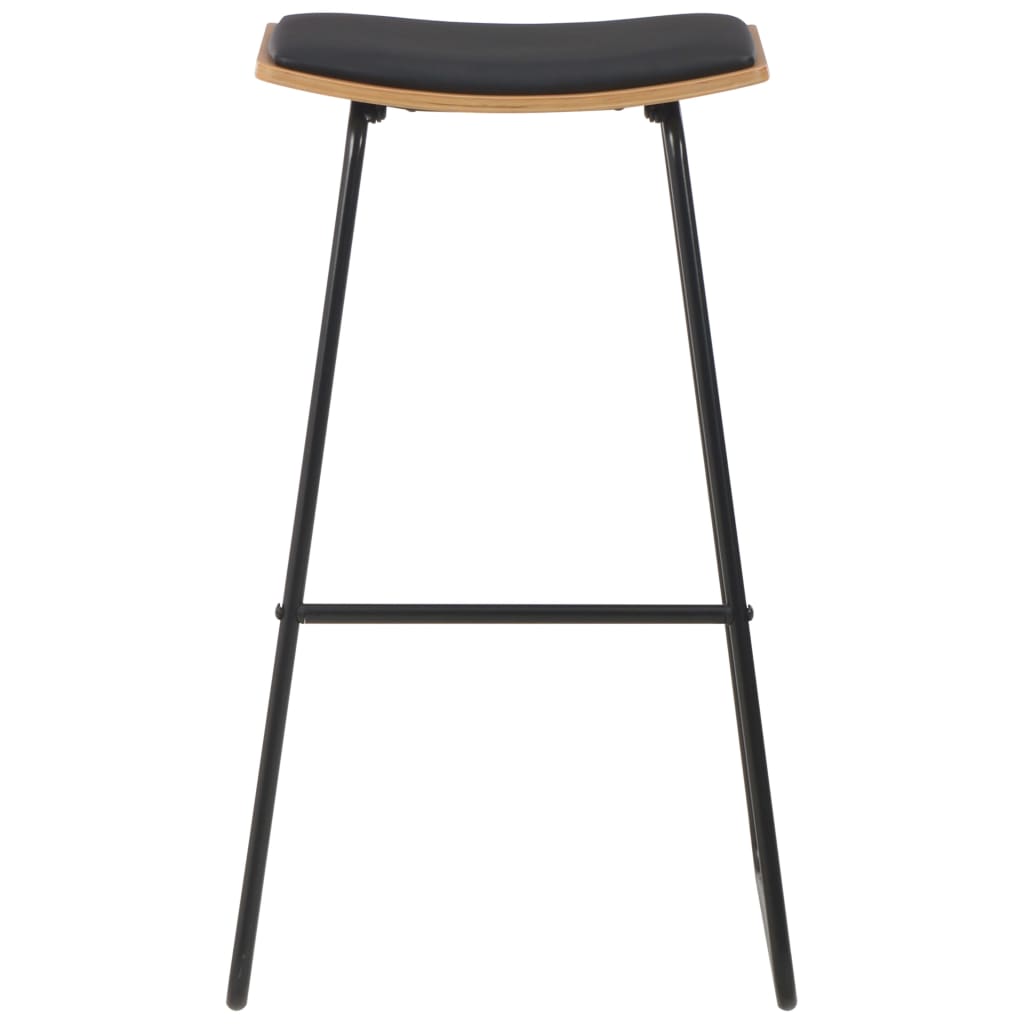 Bancos de bar 6 pcs couro artificial preto