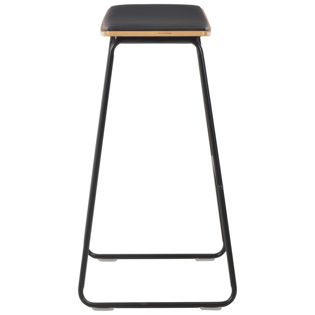 Bancos de bar 6 pcs couro artificial preto