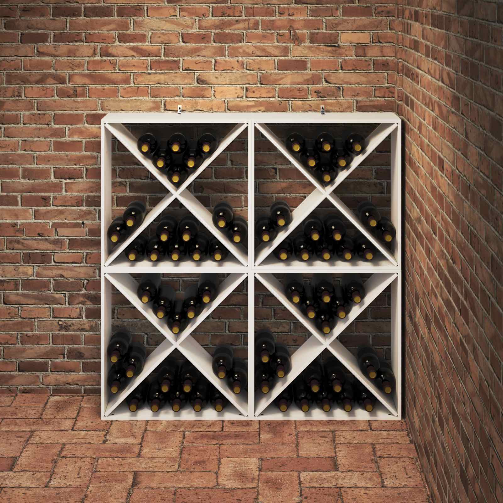 Escorredor de vinho 4 unid. branco 62 x 25 x 62 cm