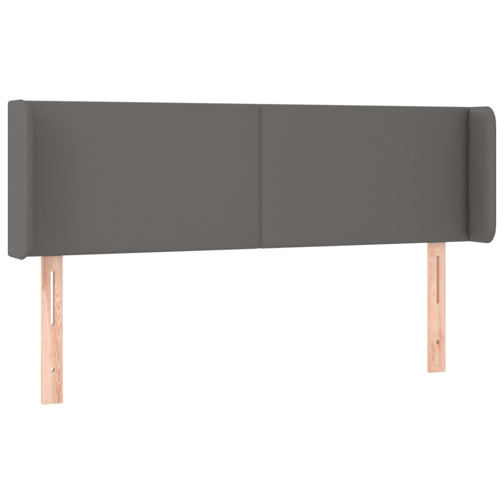 Cabeceira cama c/ LED 147x16x78/88 cm couro artificial cinzento
