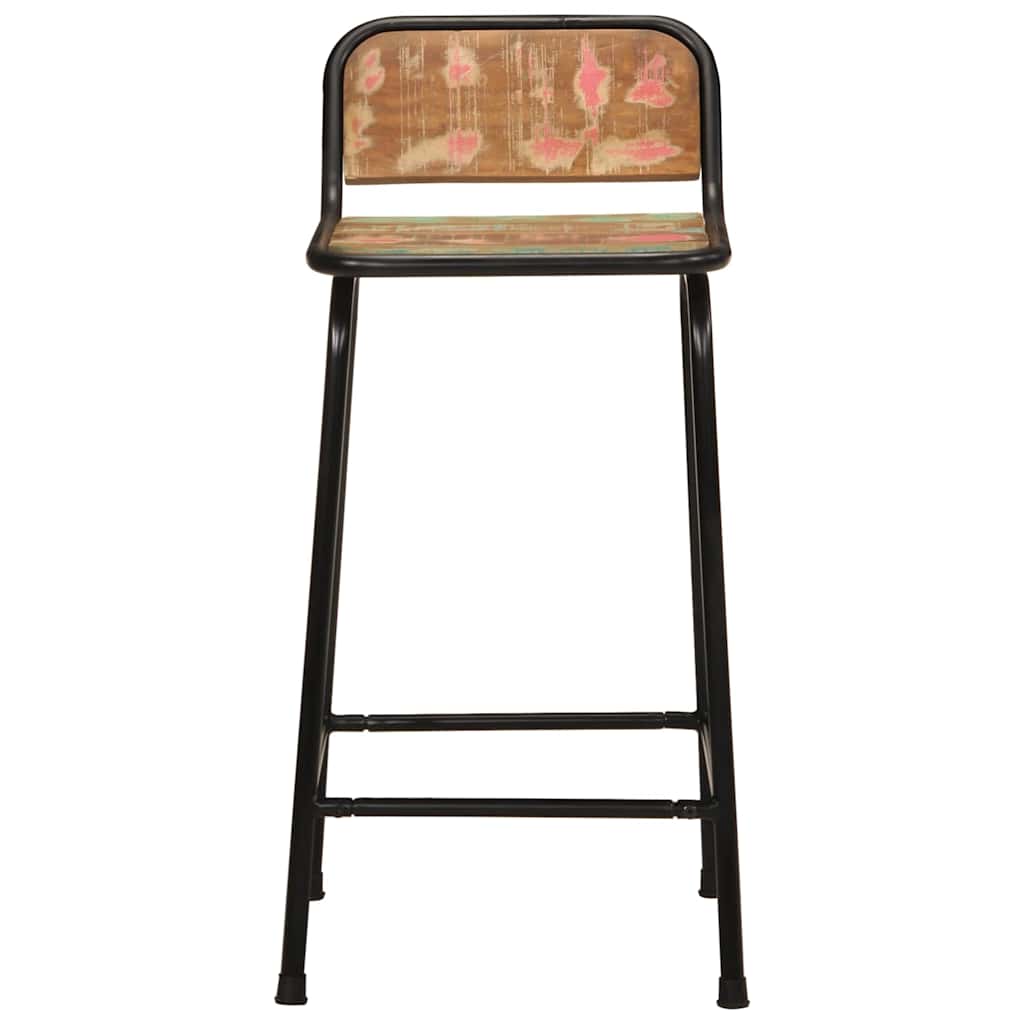 Bancos de bar 4 pcs 46x35,5x80 cm madeira maciça recuperada