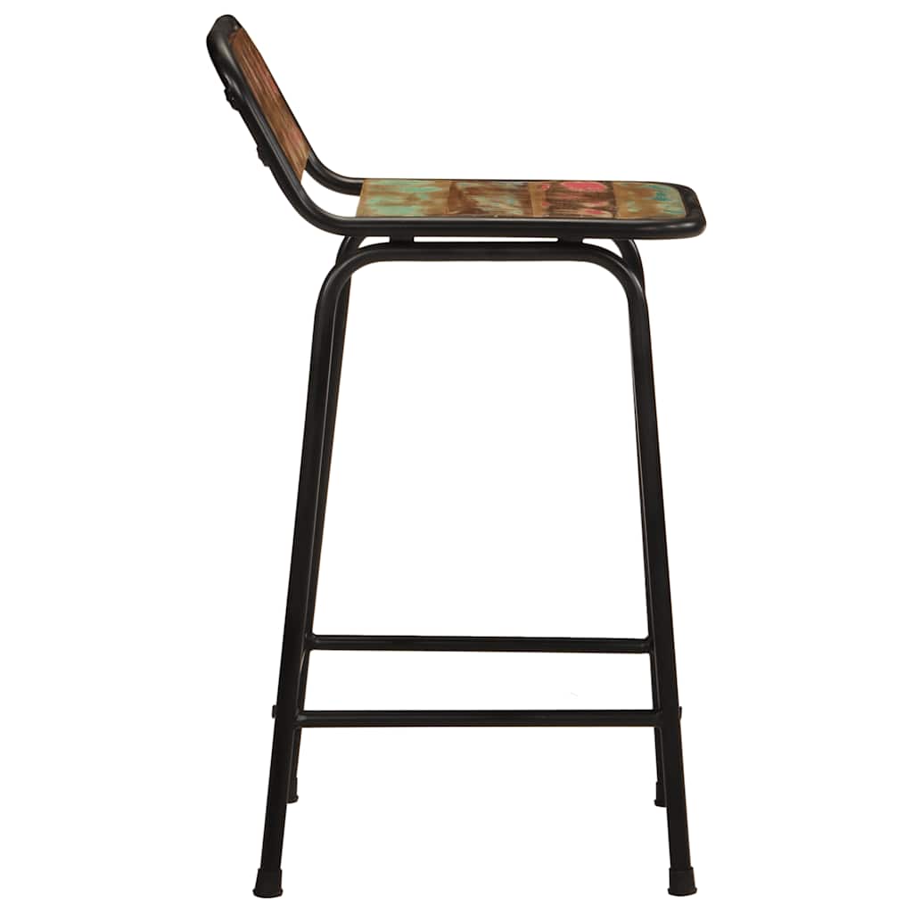 Bancos de bar 4 pcs 46x35,5x80 cm madeira maciça recuperada