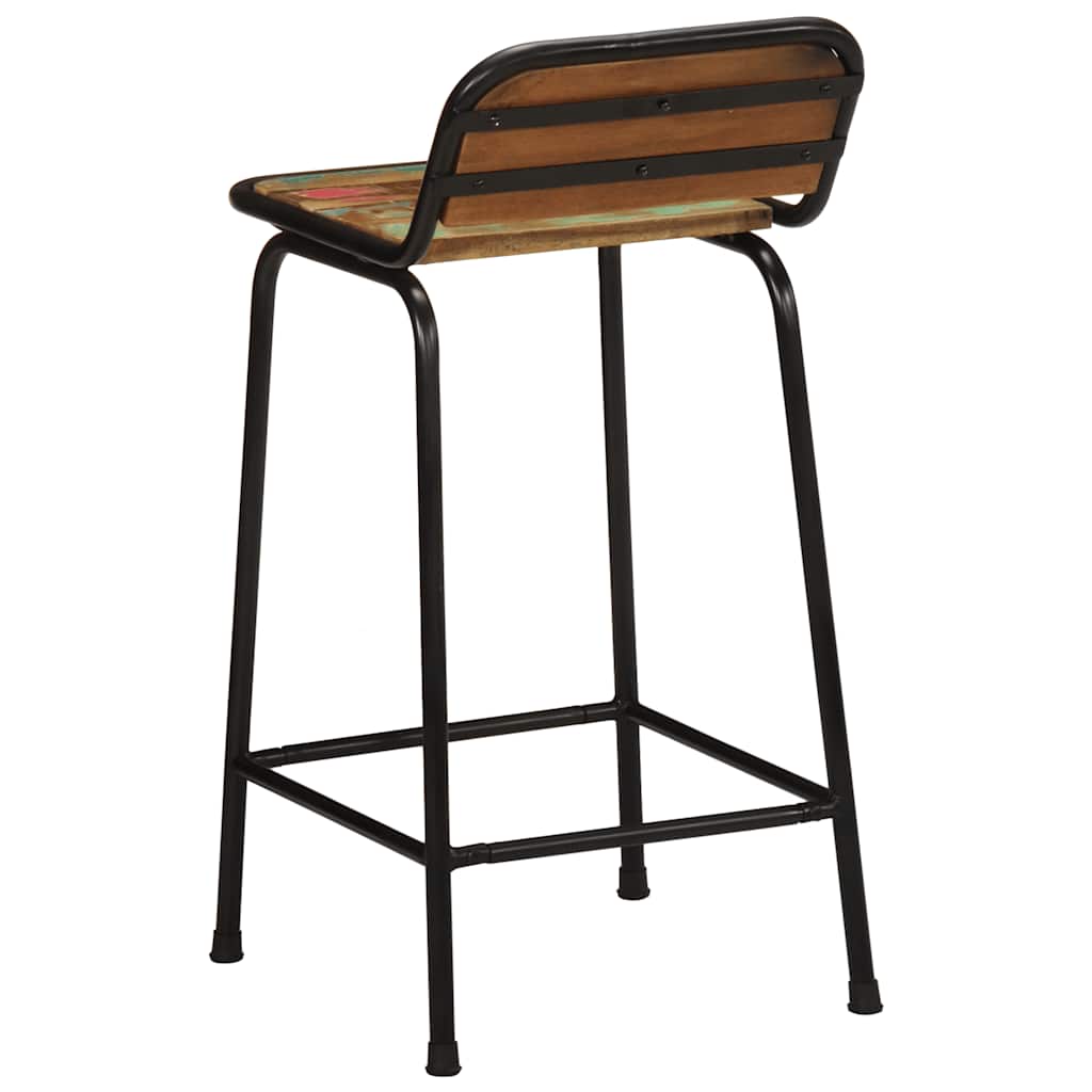 Bancos de bar 4 pcs 46x35,5x80 cm madeira maciça recuperada