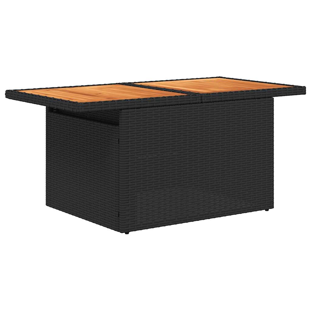 5 Pcs conjunto sofás de jardim com almofadões vime PE preto