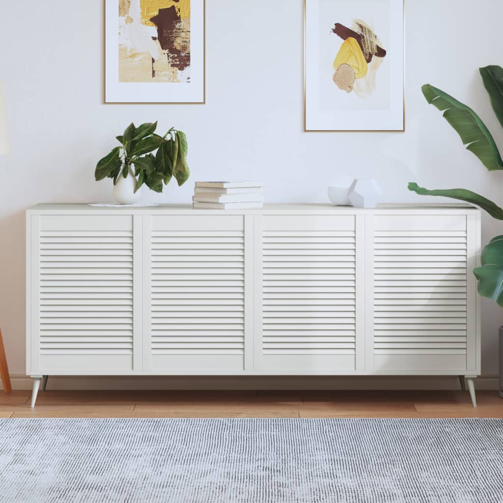 Portas de armário 4 pcs design de persiana pinho maciço branco