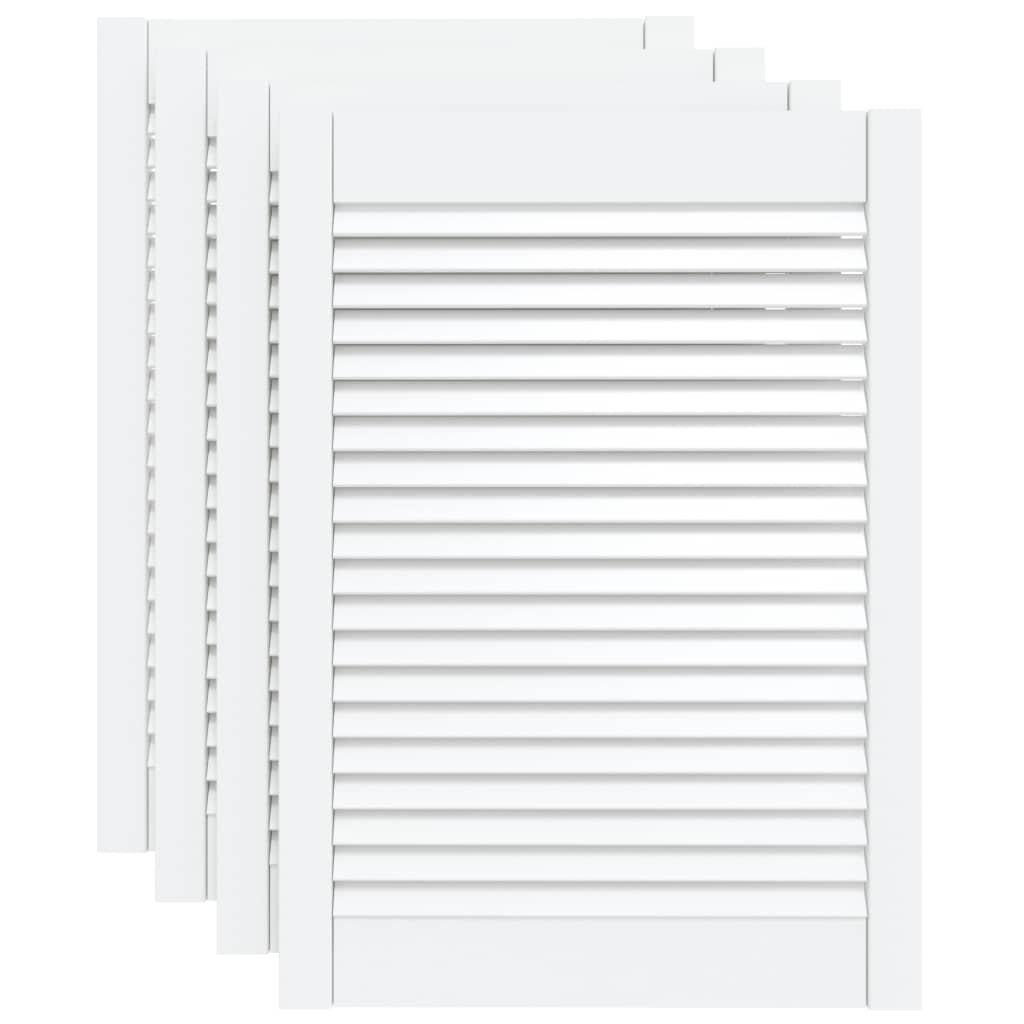 Portas de armário 4 pcs design de persiana pinho maciço branco