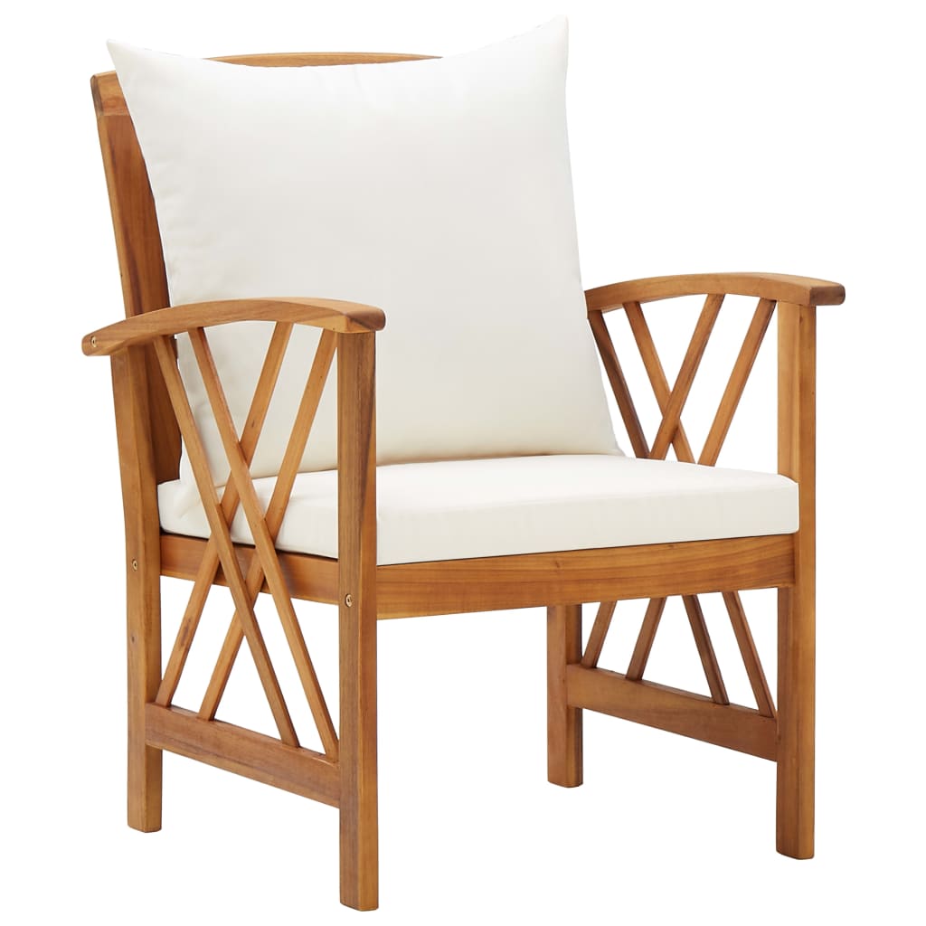 5 Pcs conjunto lounge de jardim com almofadões acácia maciça