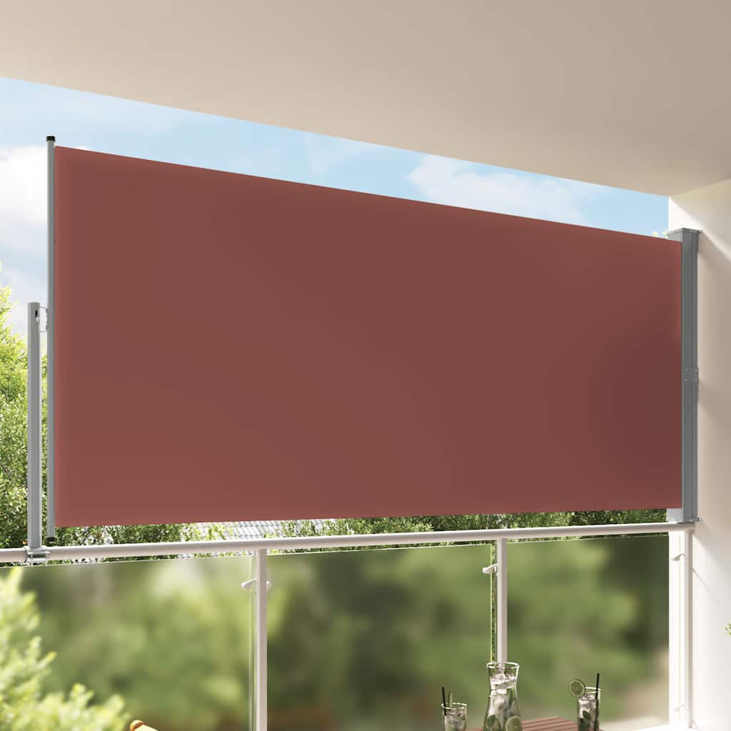 Toldo lateral retrátil para pátio 160x300 cm castanho