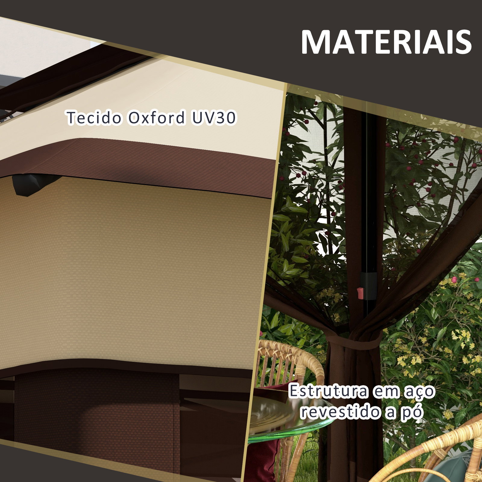 Tenda dobrável 3,26x3,26x2,72 m com altura ajustável 4 painéis de malha proteção uv30+ e bolsa de transporte cinza
