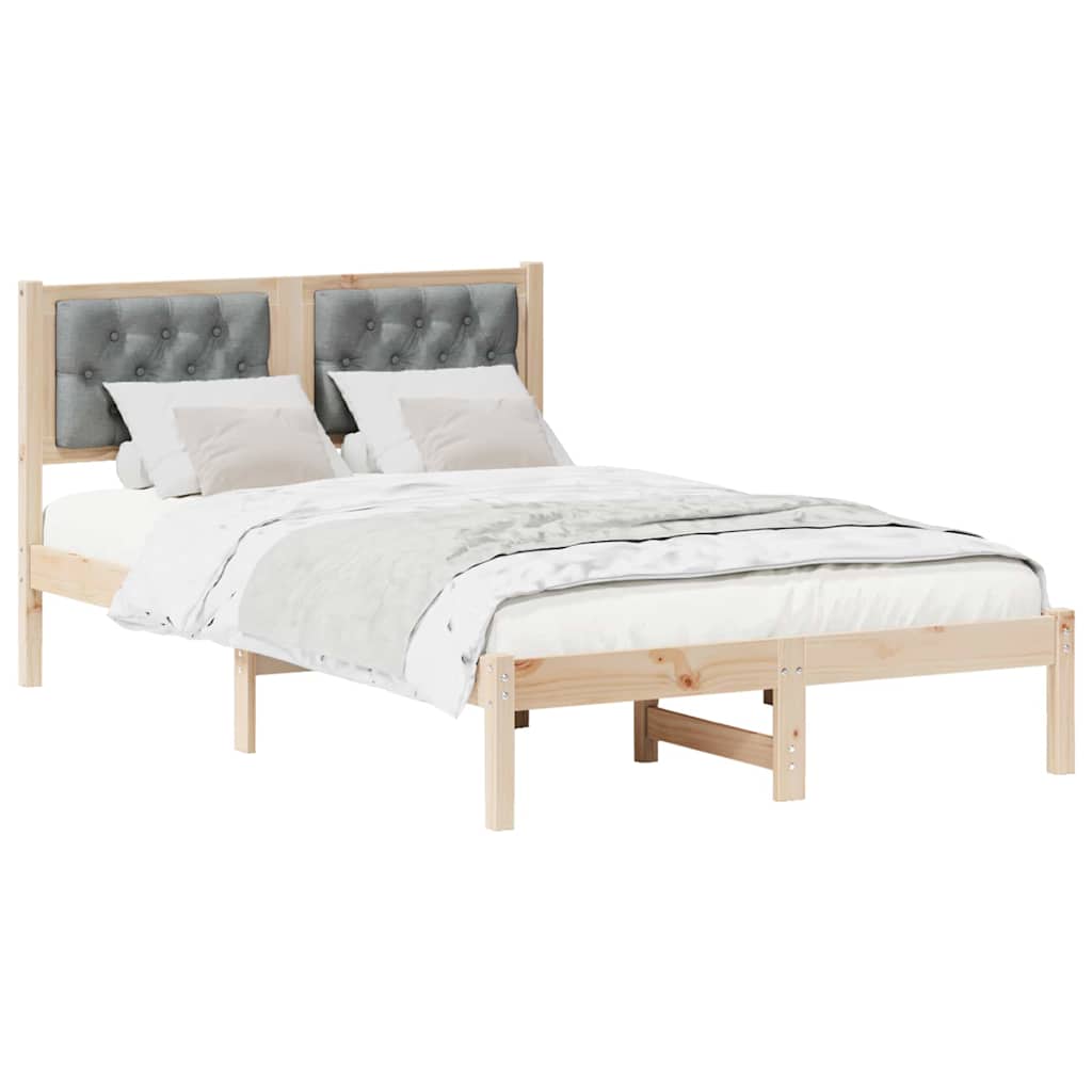 Estrutura da cama com cabeceira cinzento-claro 120 x 200 cm