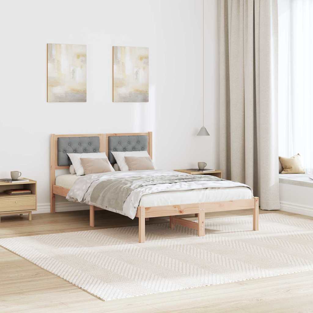 Estrutura da cama com cabeceira cinzento-claro 120 x 200 cm