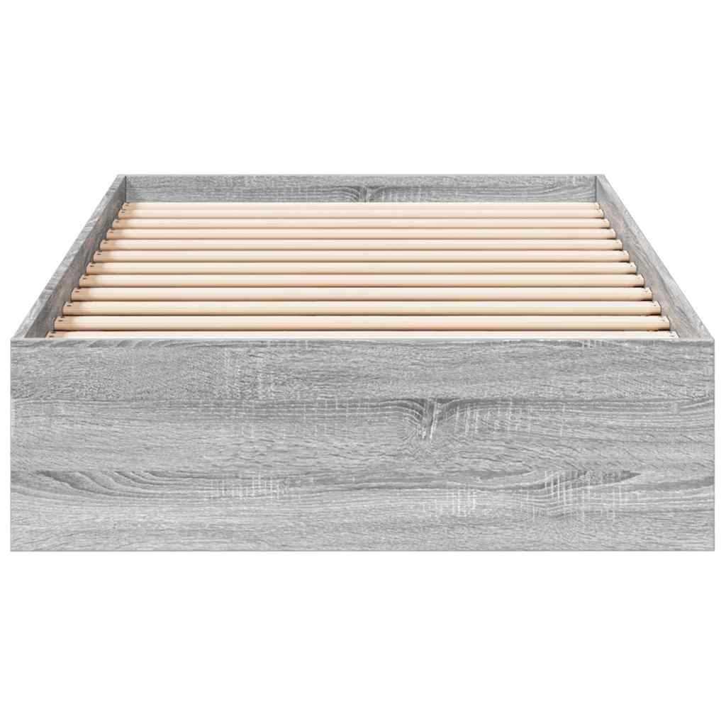 Estrutura de cama c/ gavetas derivados madeira cinza sonoma