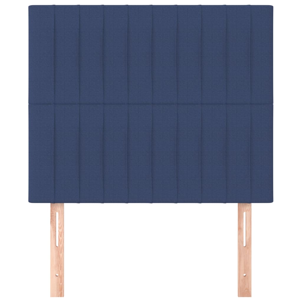 Cabeceira azul 80x5x118/128 cm tecido