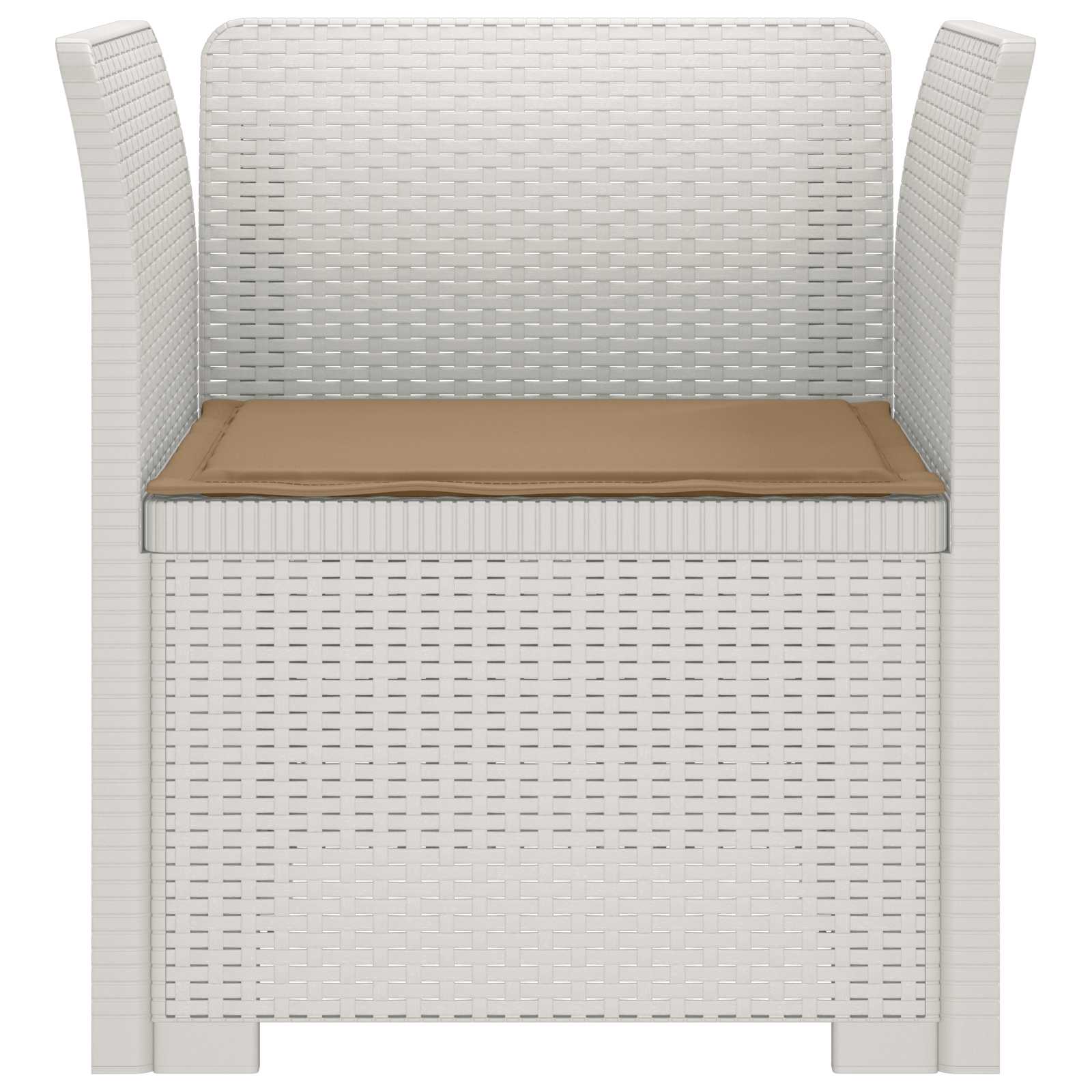Poltrona 1 lugar com almofada look rattan PP branco