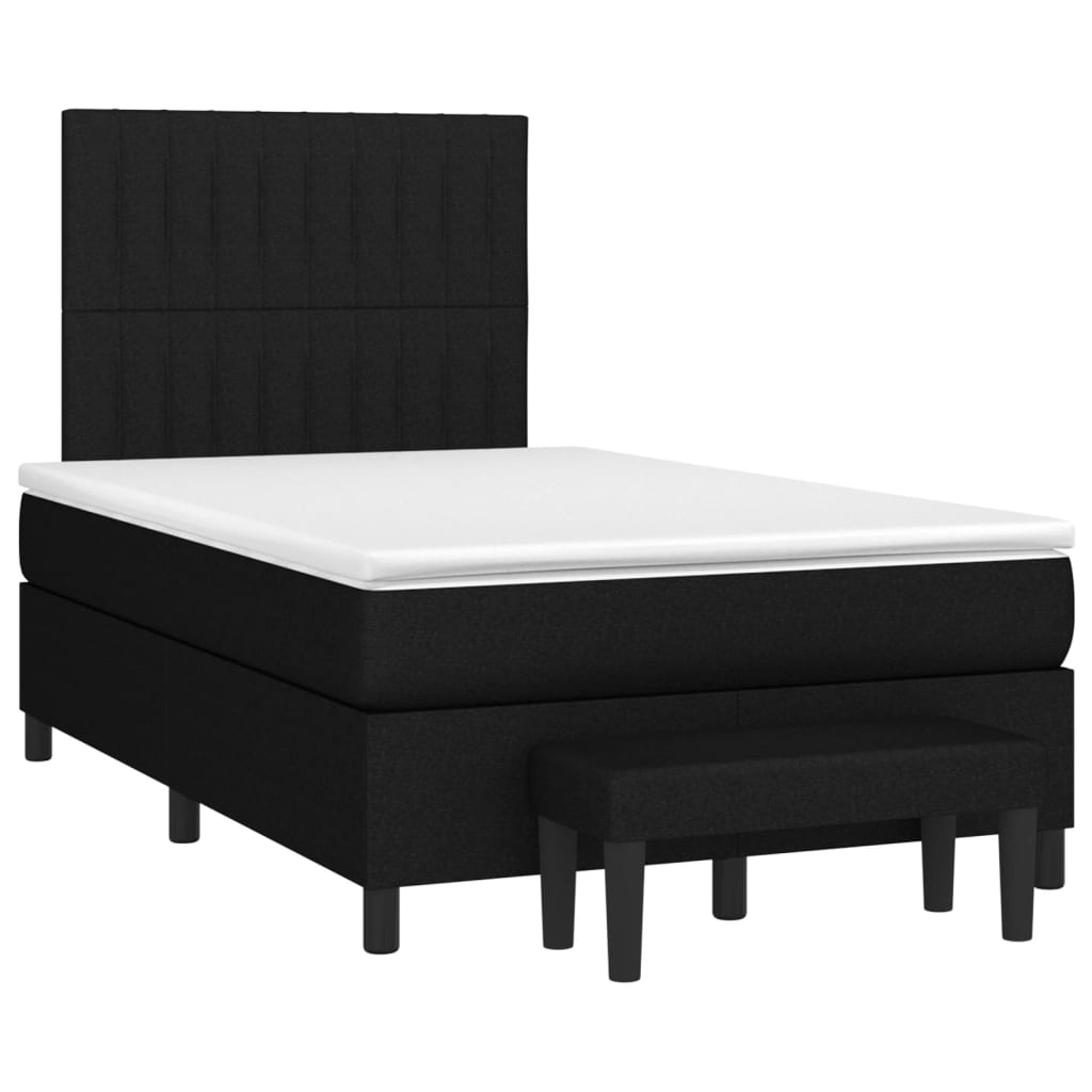 Cama com molas/colchão 120x200 cm tecido preto
