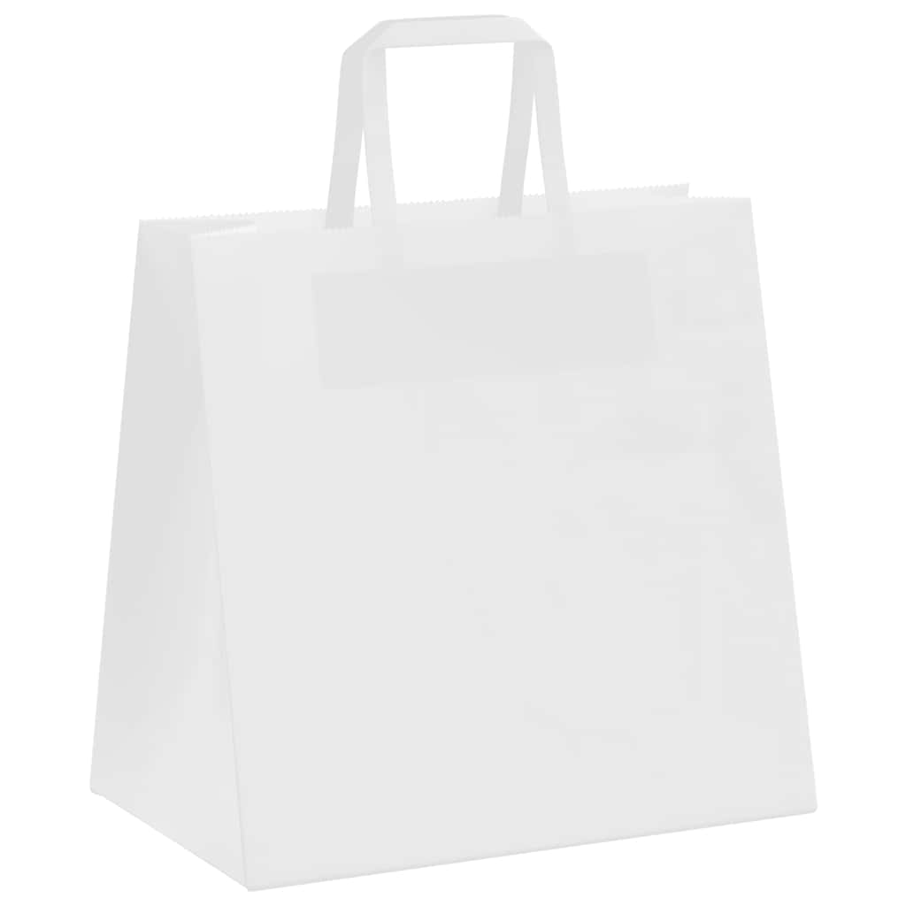 Sacos de papel 50 unid com alças branco 26x17x25 cm