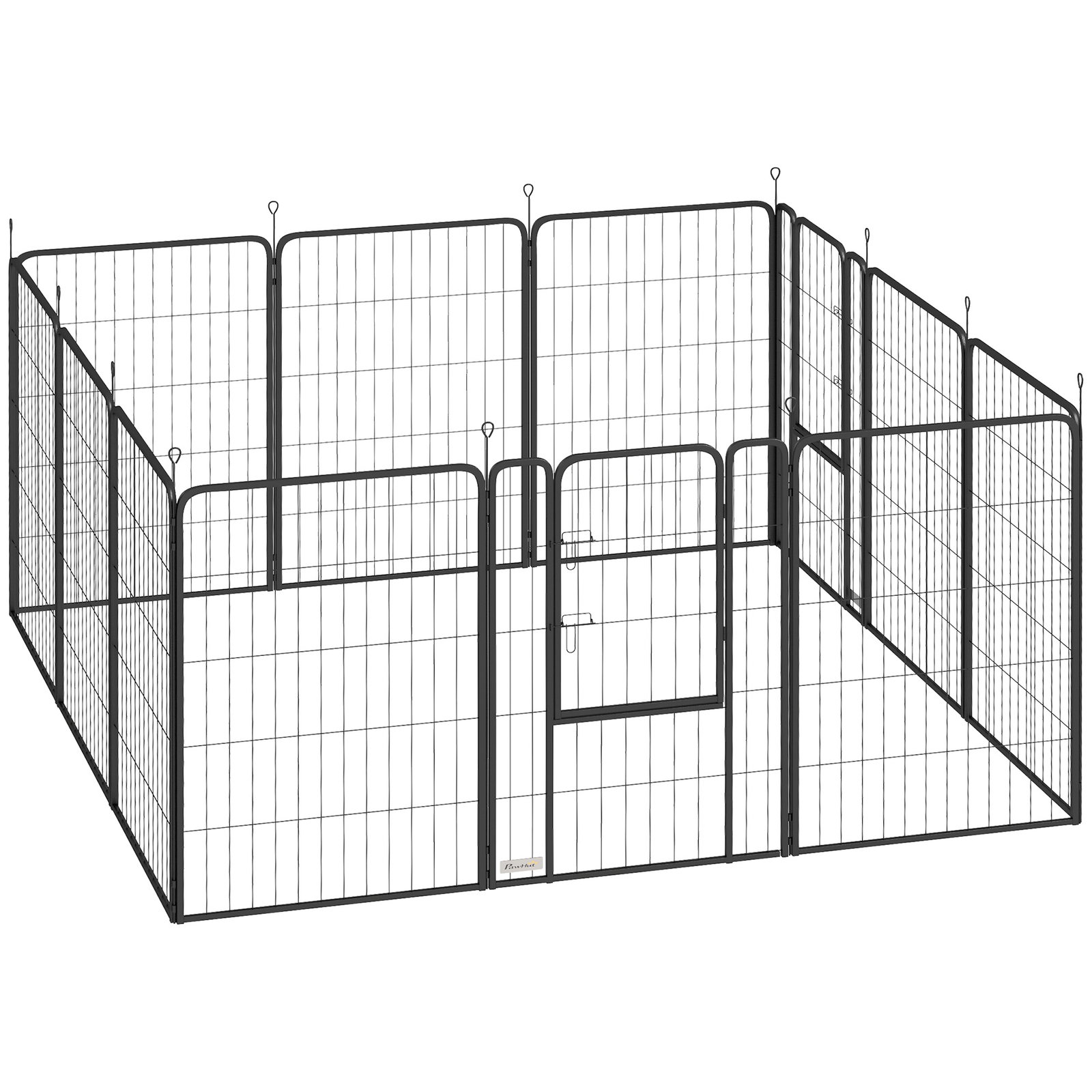 Parque para cães de 12 painéis 68x100 cm parque dobrável para cães médios com portas fecho e estacas preto