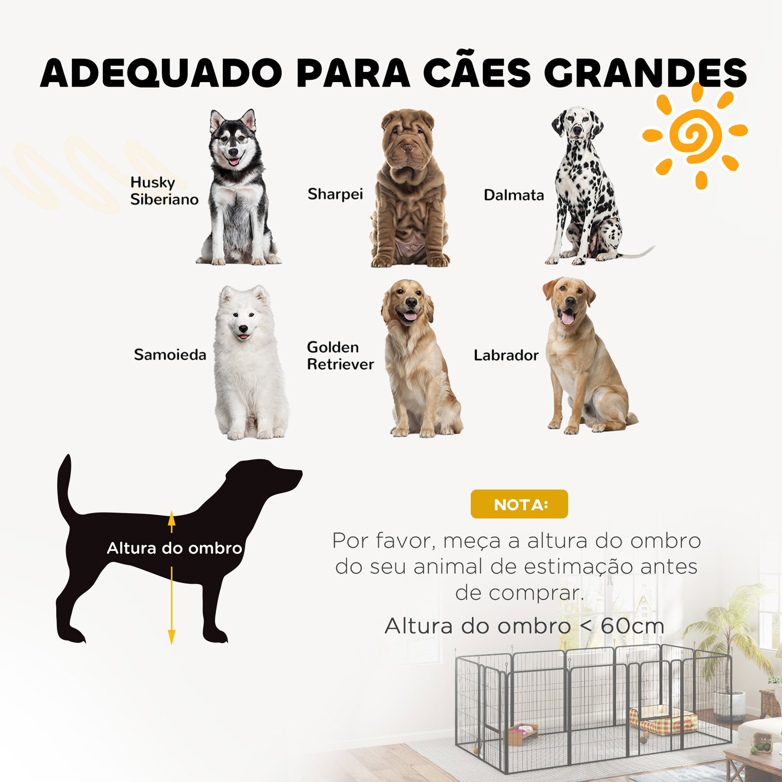 Parque para cães de 12 painéis 68x100 cm parque dobrável para cães médios com portas fecho e estacas preto
