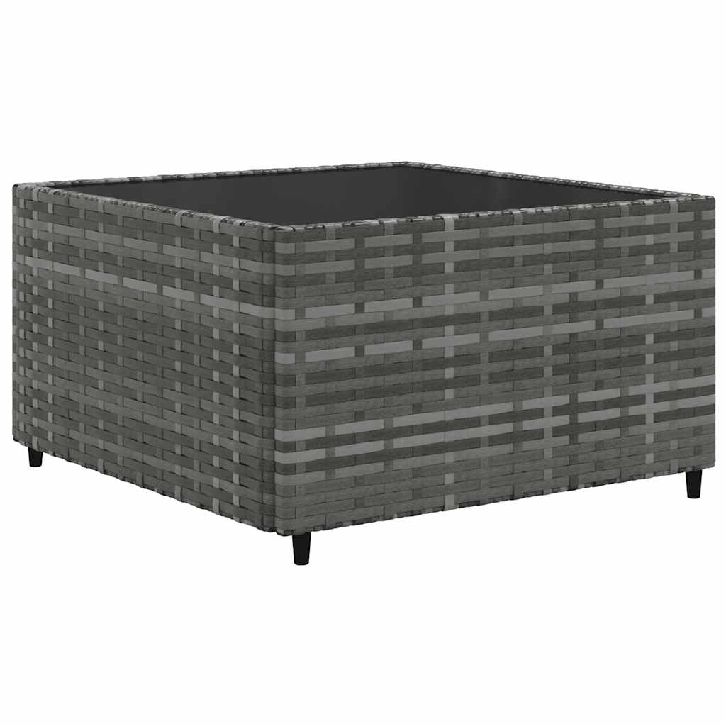 8 Pcs conjunto lounge de jardim c/ almofadões vime PE cinzento