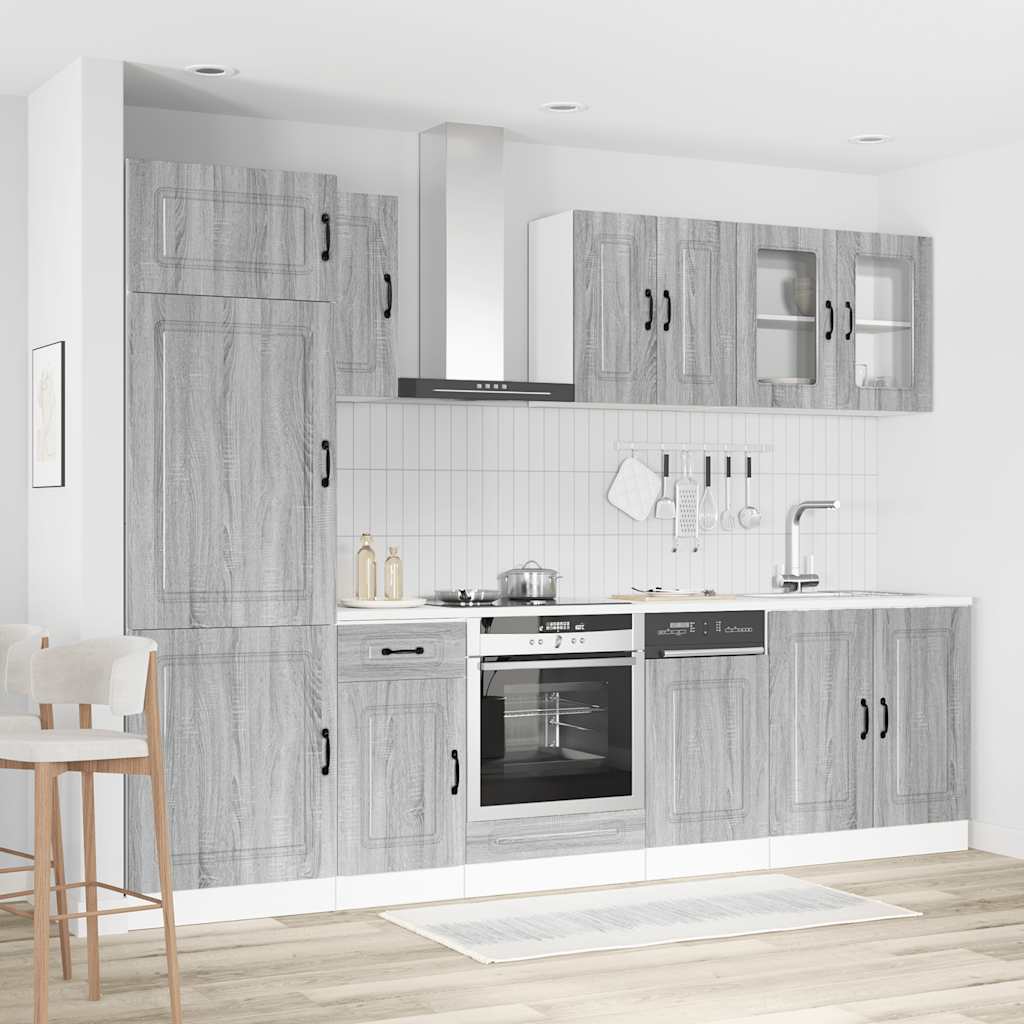 8 Peças armário de cozinha conjunto kalmar cinza sonoma