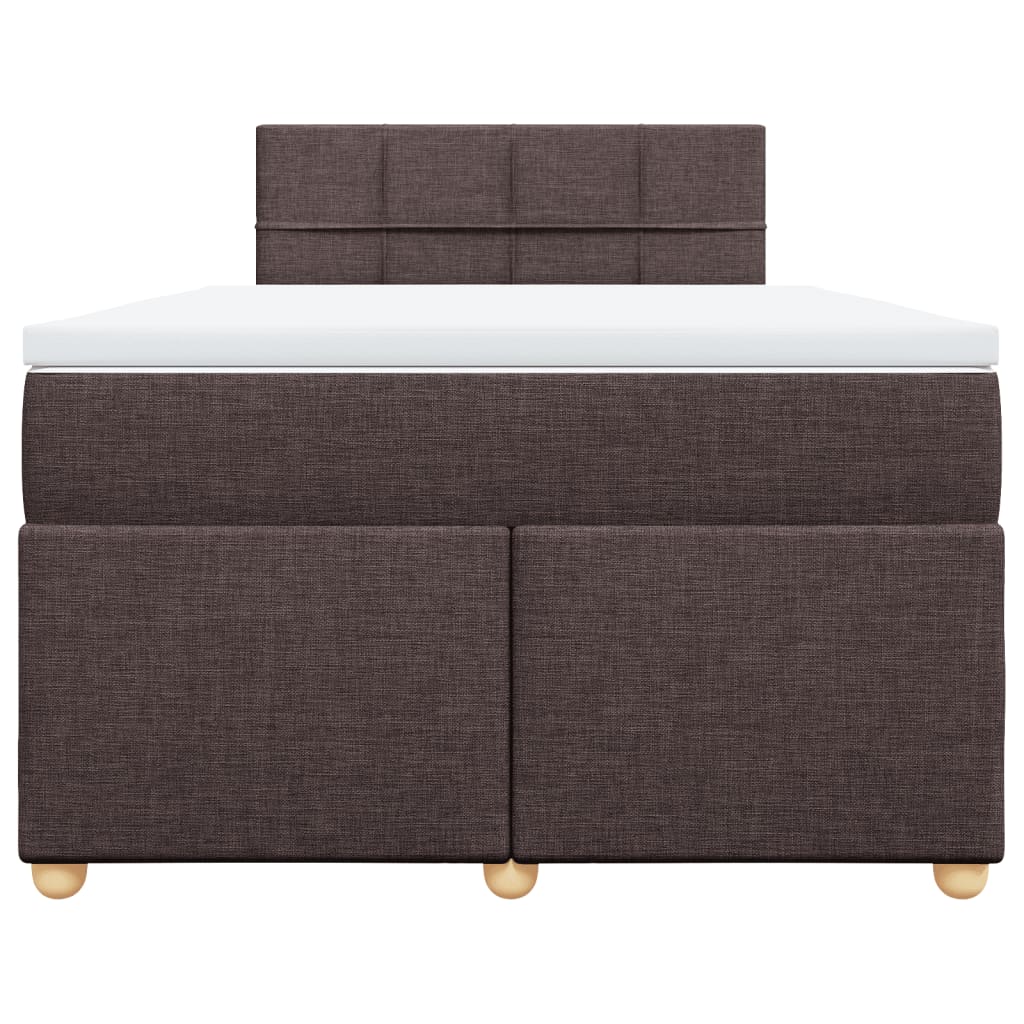 Cama com molas/colchão 120x200 cm tecido castanho-escuro