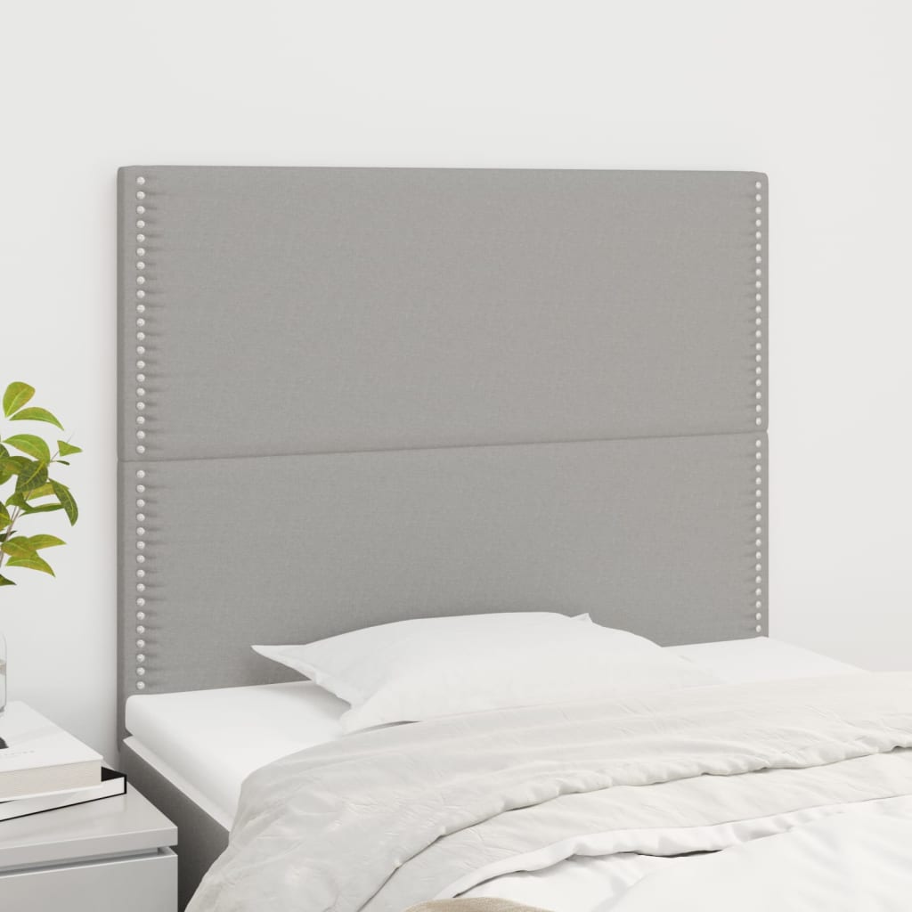 Cabeceira cinza claro 100x5x118/128 cm tecido