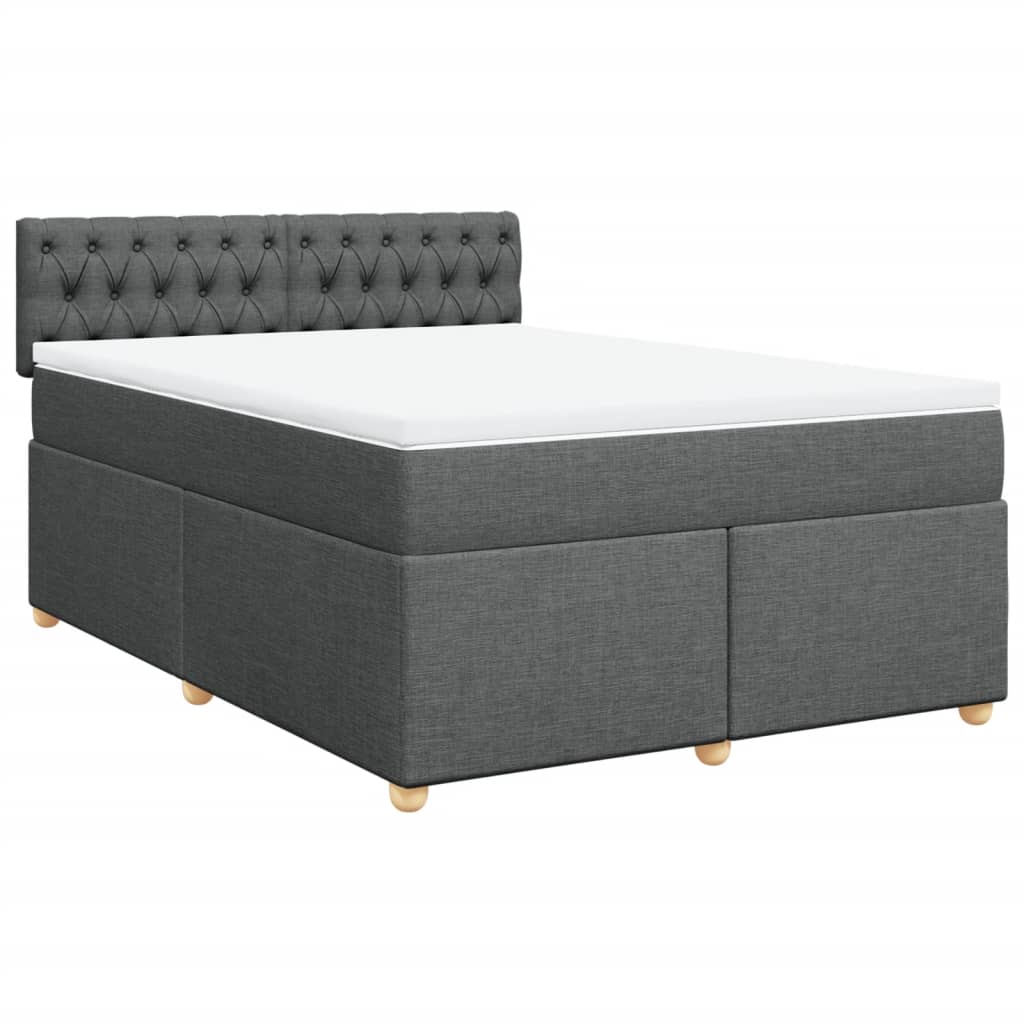 Cama com molas/colchão 160x200 cm tecido cinzento-escuro