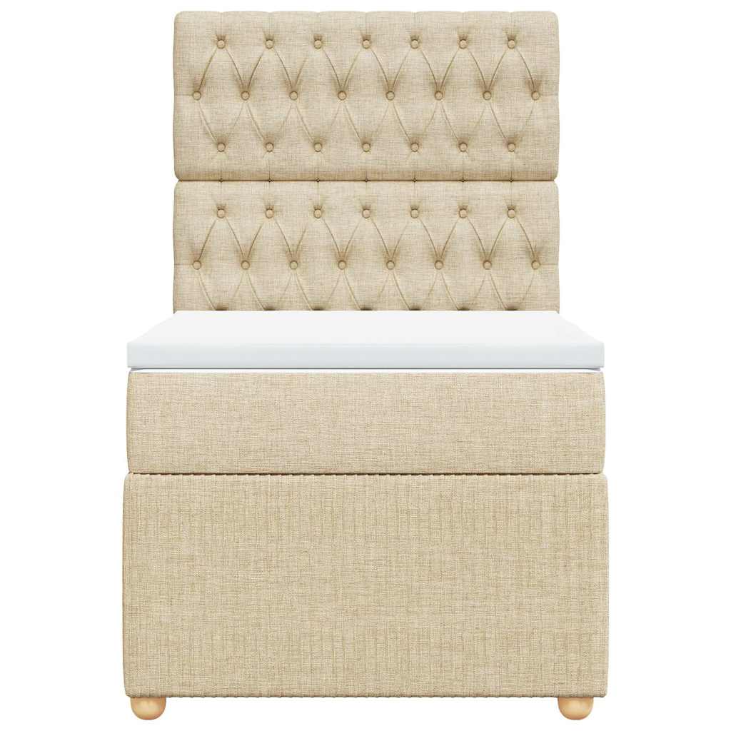 Cama com molas/colchão 90x200 cm tecido cor crème