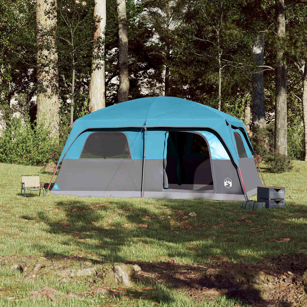 Tenda familiar para 8 pessoas impermeável azul