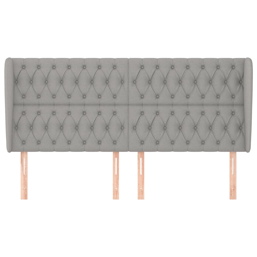 Cabeceira cama c/ abas tecido 183x23x118/128 cm cinzento-claro