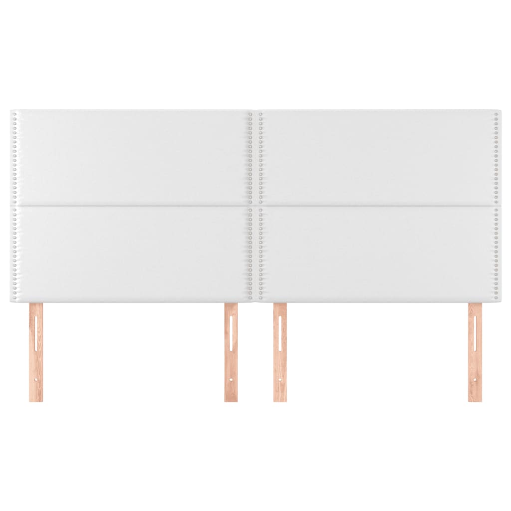 Cabeceira branca 200x5x118/128 cm couro sintético