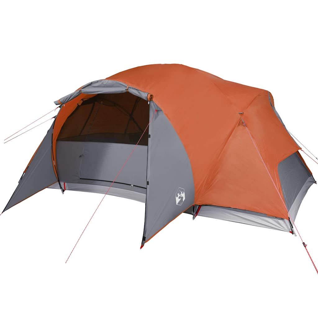 Tenda familiar ventilação cruzada 8 pessoas impermeável laranja