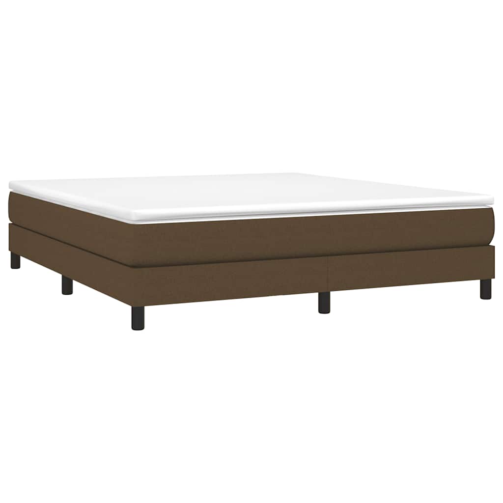 Estrutura de cama com molas 180x200 cm tecido castanho-escuro