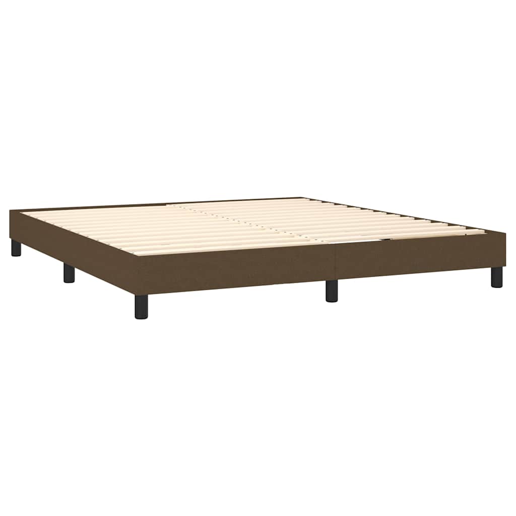 Estrutura de cama com molas 180x200 cm tecido castanho-escuro
