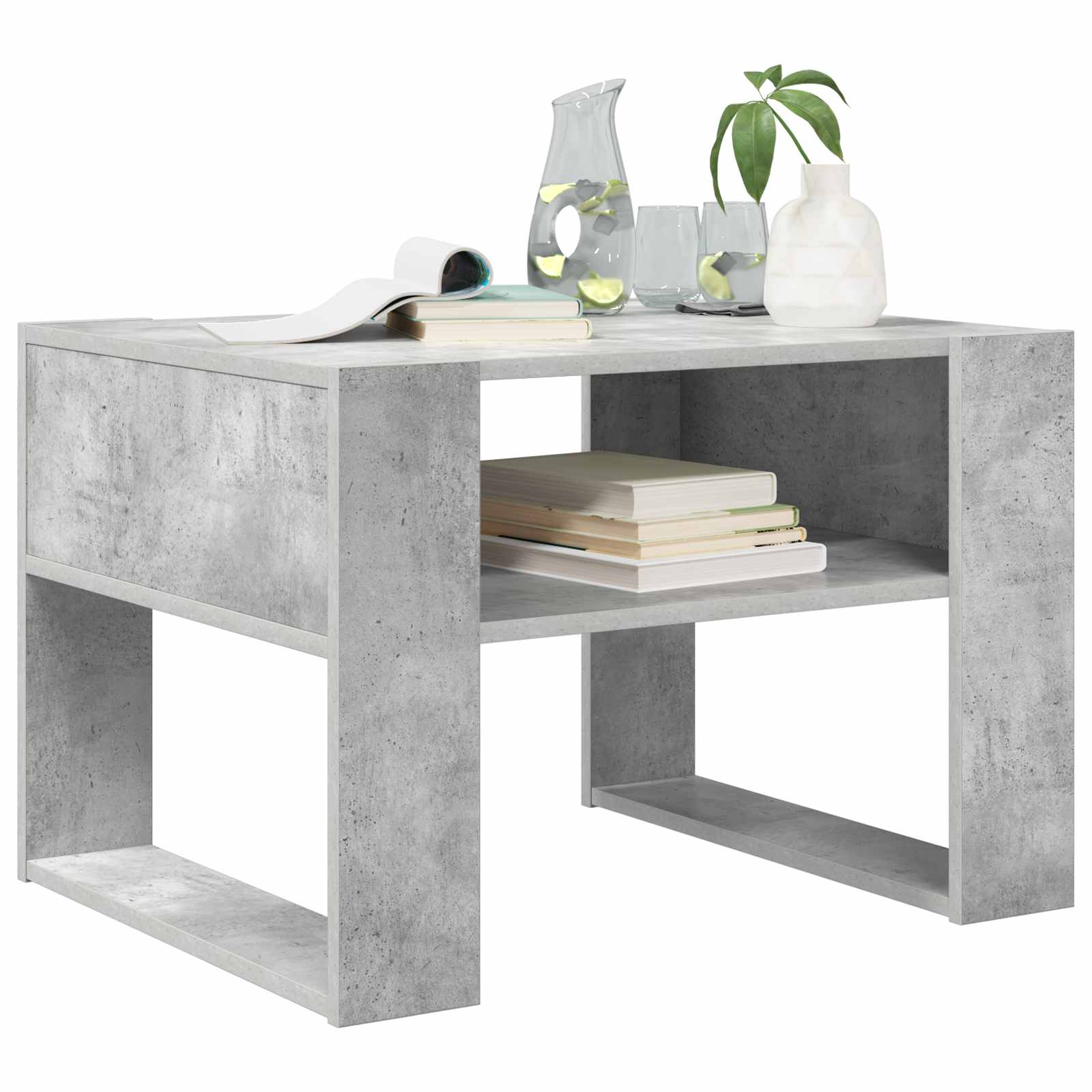 Mesa de centro cinzento 66 x 53 x 45 cm derivados de madeira