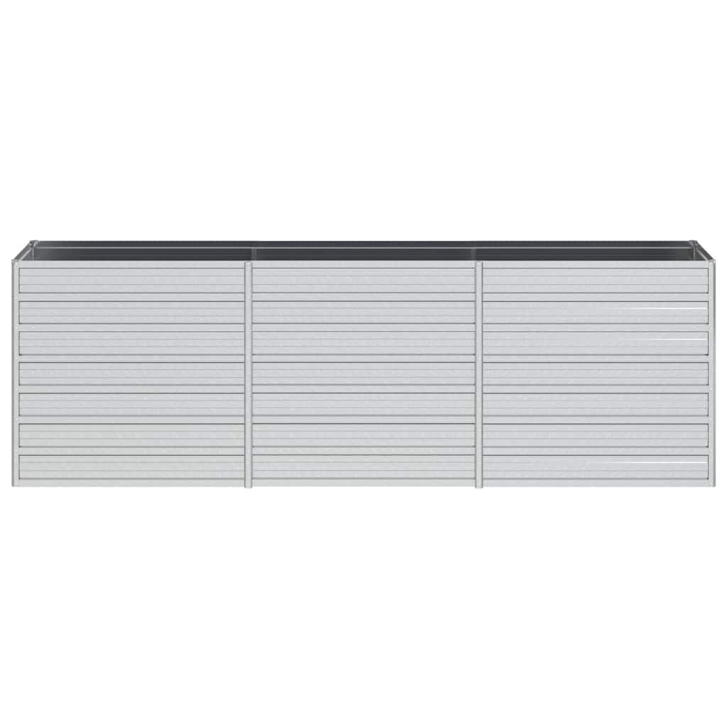 Canteiro elevado de jardim 240x40x77cm aço galvanizado prateado