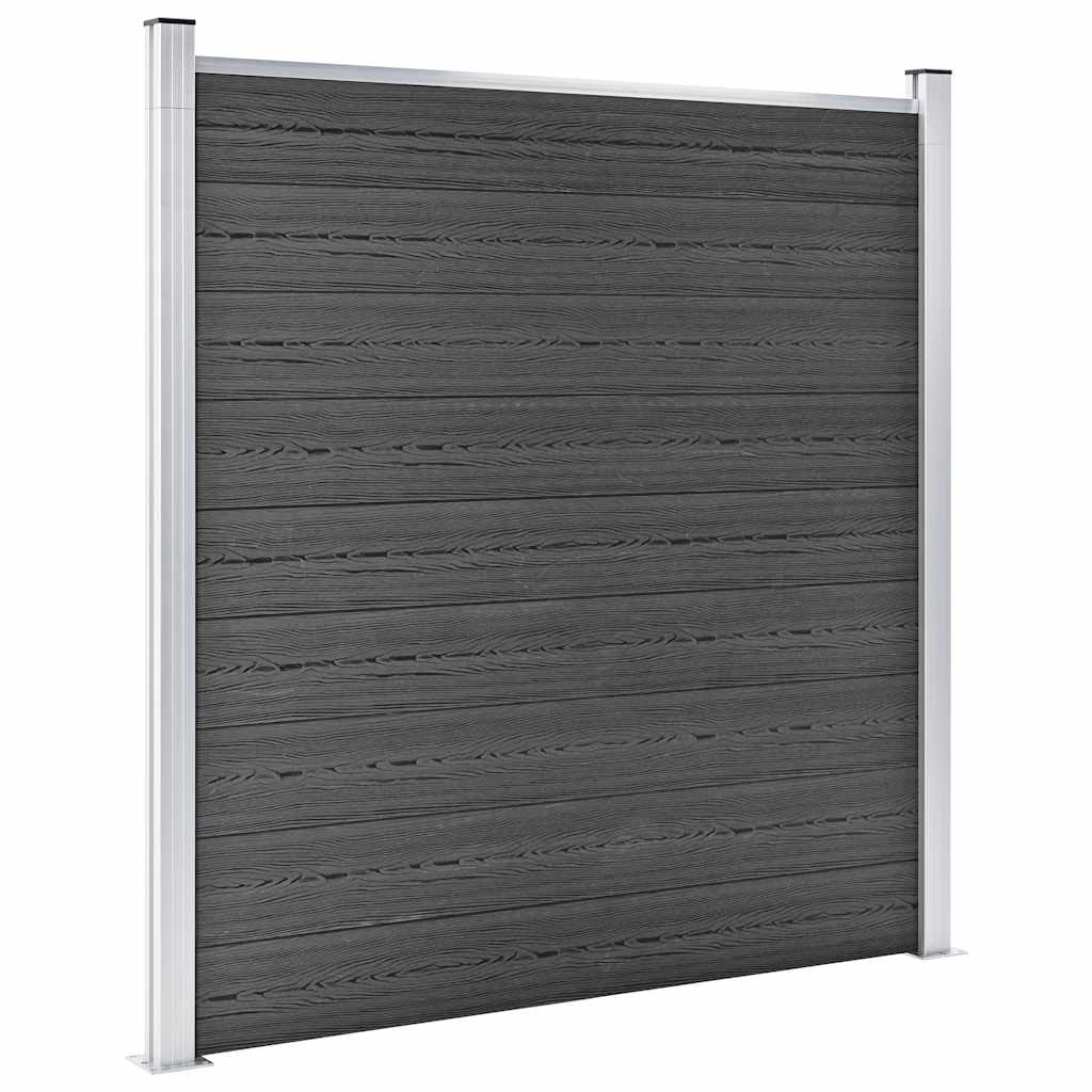 Conjunto de painel de vedação wpc 1737x186 cm preto