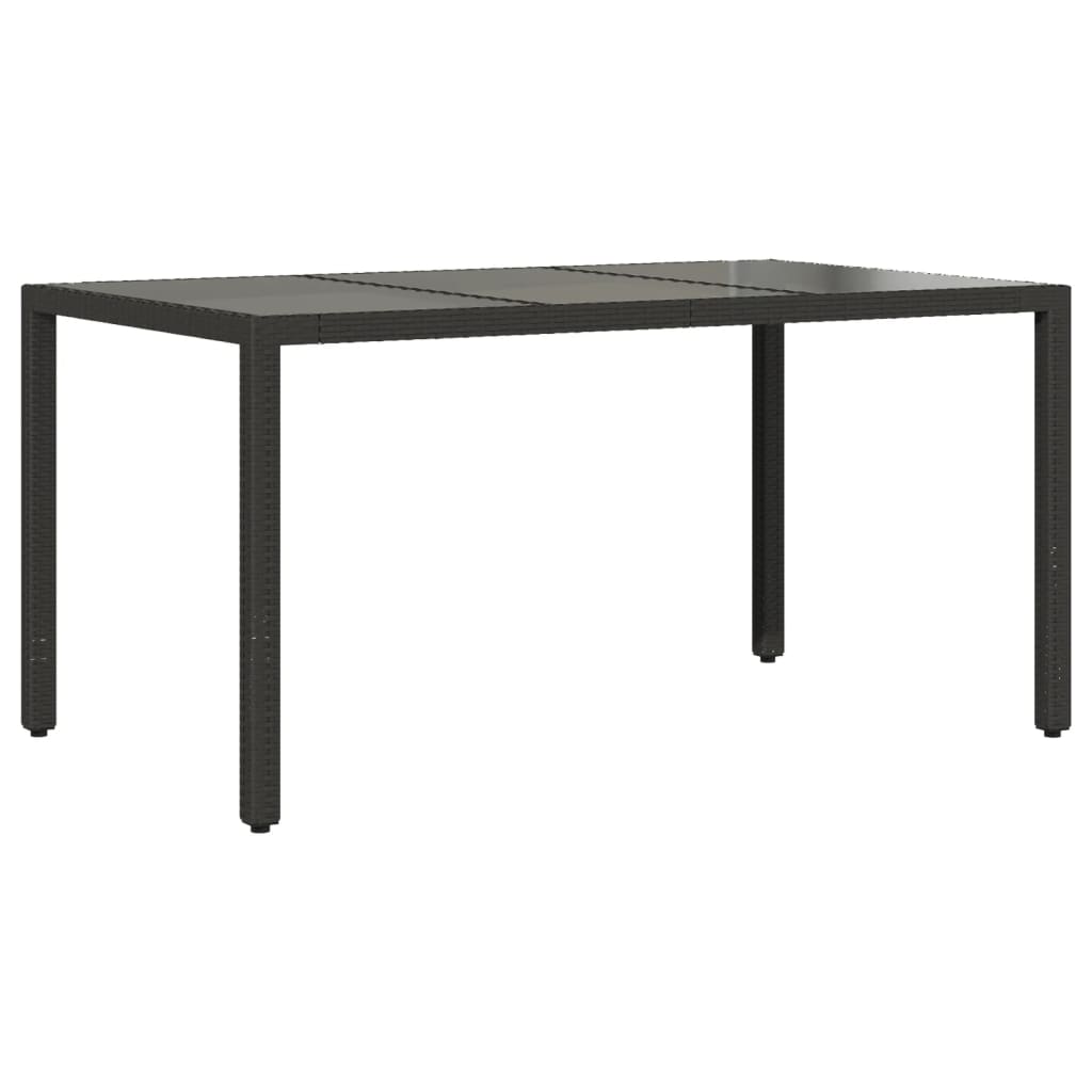 7 Pcs conjunto jantar jardim c/almofadões vime PE/vidro preto