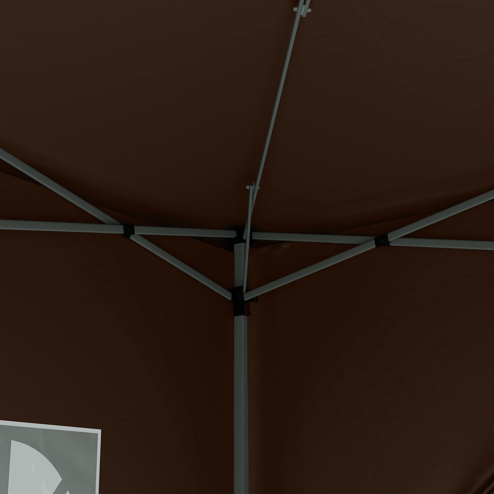 Tenda de jardim com paredes laterais amovíveis janelas porta com fecho de correr e bolsa de transporte 295x295x196-258 cm café