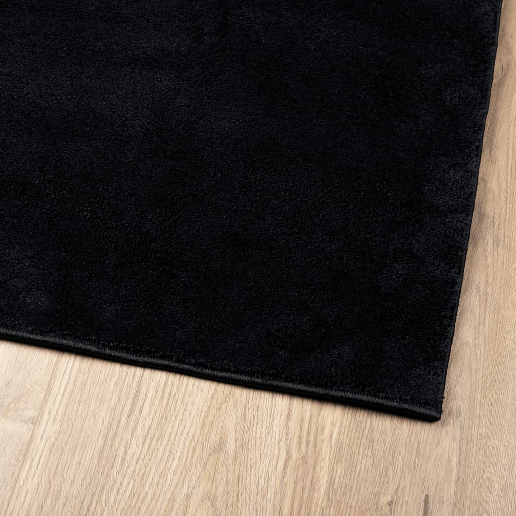 Tapete de pelo curto oviedo 240x240 cm preto
