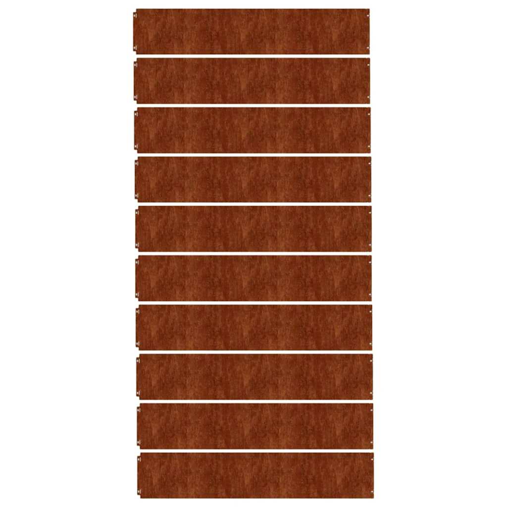 Bordas de relvado 10 pcs 20x103 cm aço corten flexível