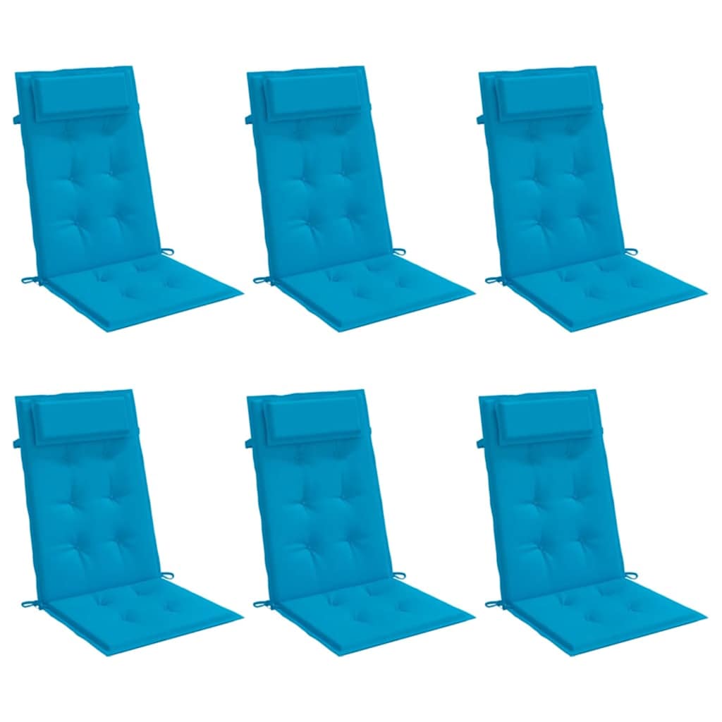 Almofadões cadeira encosto alto 6 pcs tecido oxford azul-claro