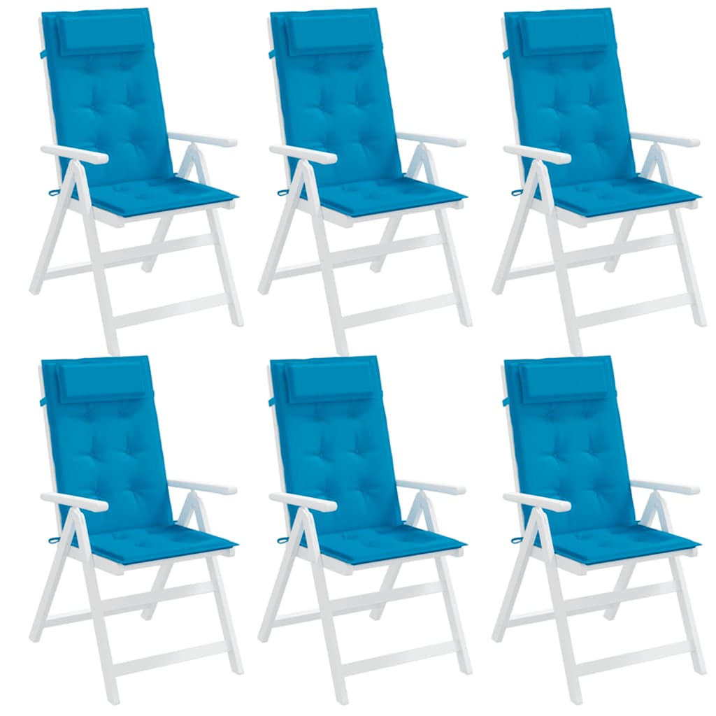 Almofadões cadeira encosto alto 6 pcs tecido oxford azul-claro