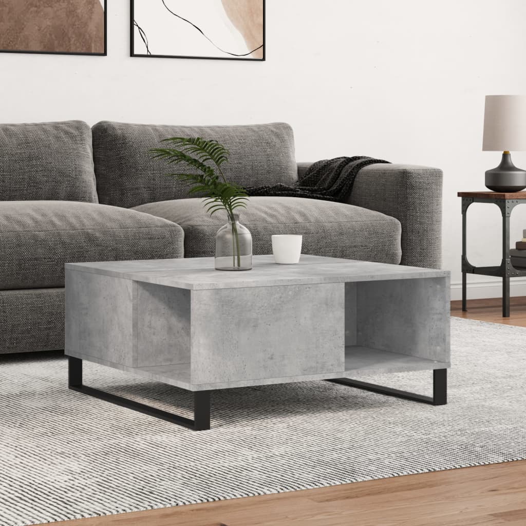 Mesa de centro 80x80x36,5 cm derivados madeira cinzento cimento