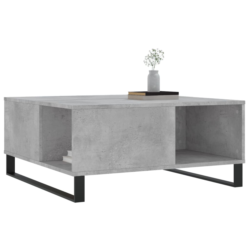 Mesa de centro 80x80x36,5 cm derivados madeira cinzento cimento
