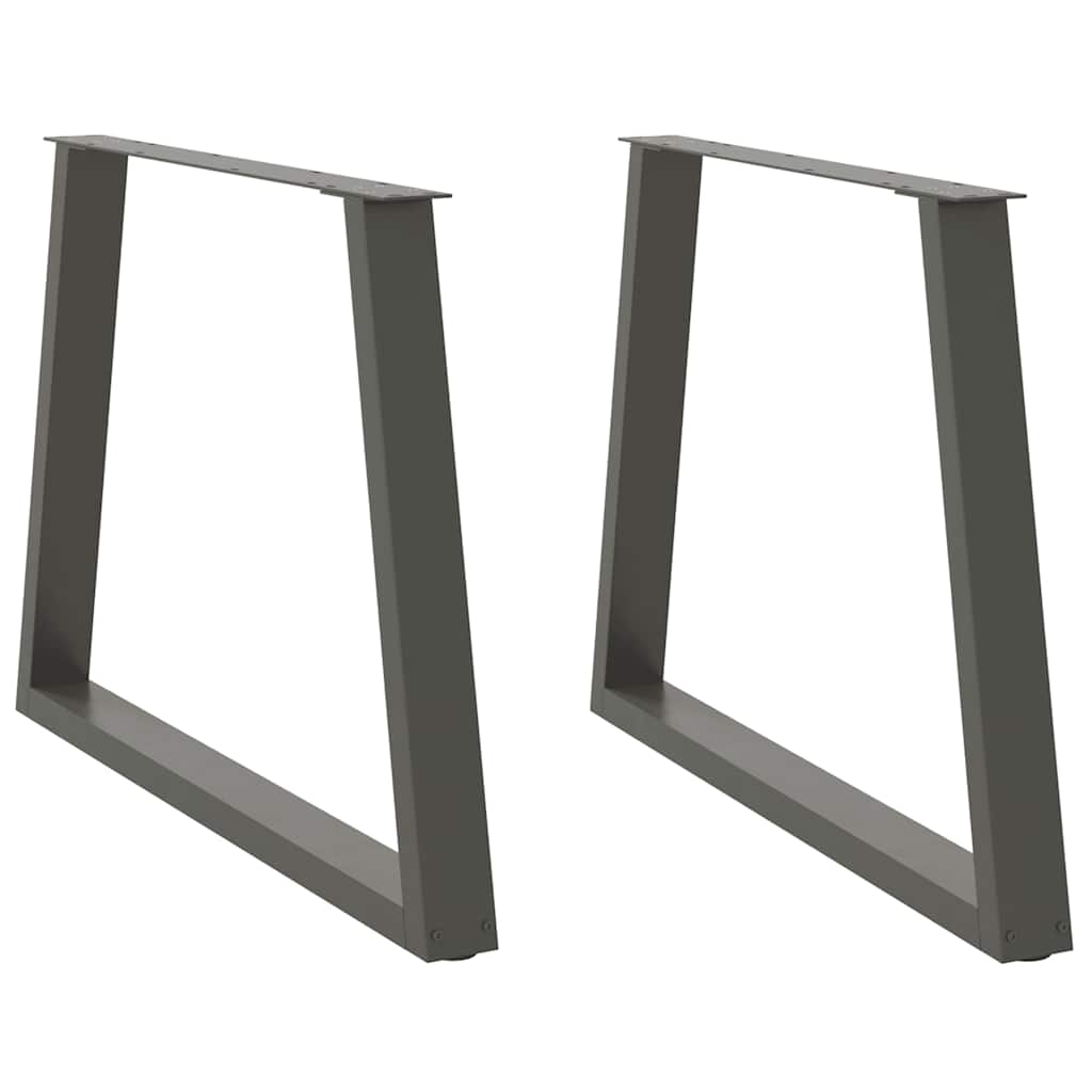 Pés para mesa de jantar em forma de v, 2 peças, antracite, 90x (72-73,3) cm, aço