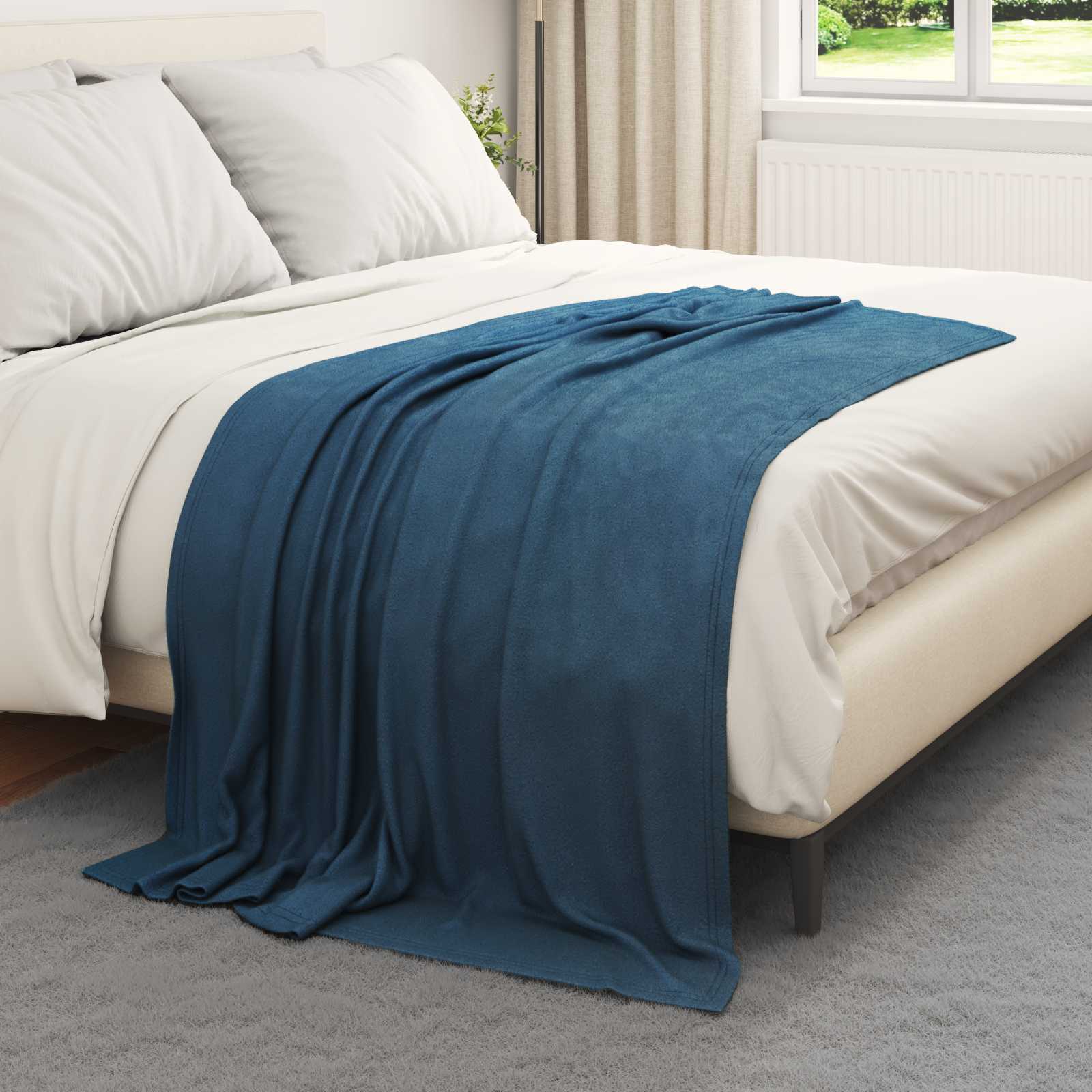 Cobertor azul marinho 170 x 130 cm lã
