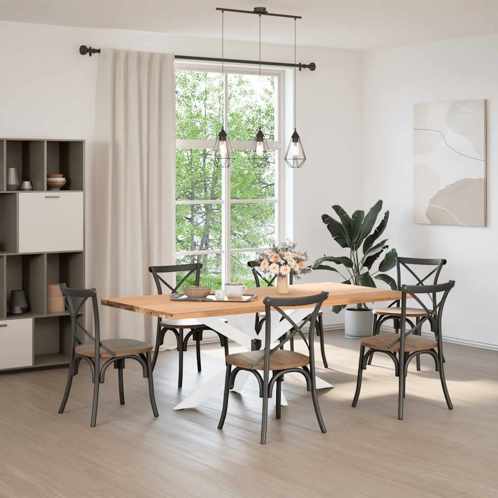 Pé de mesa de jantar em formato de aranha, branco, 150x78x(72-73) cm, aço