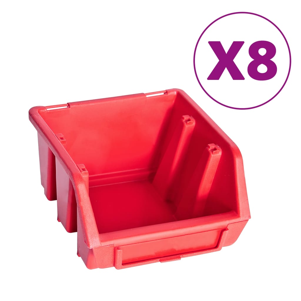 39 Pcs kit caixas arrumação com painéis parede vermelho e preto